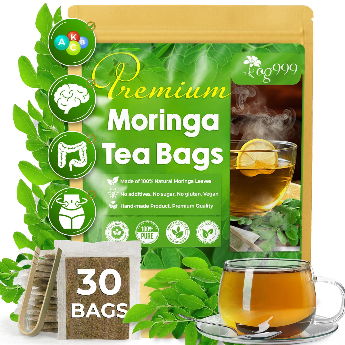 TOG999 Anti-Inflammatory Herbal Tea Blend – Mindful Morning Cup for Gut Health and Stress Relief at Home