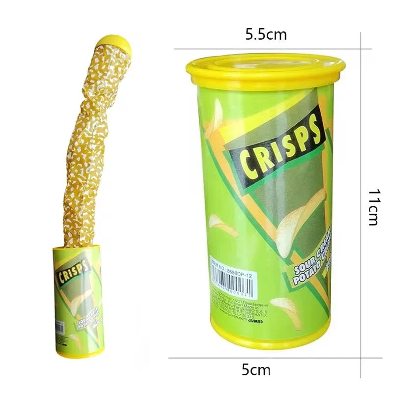 Potato Chip Snake Halloween Prank Toy Spring Trick Can