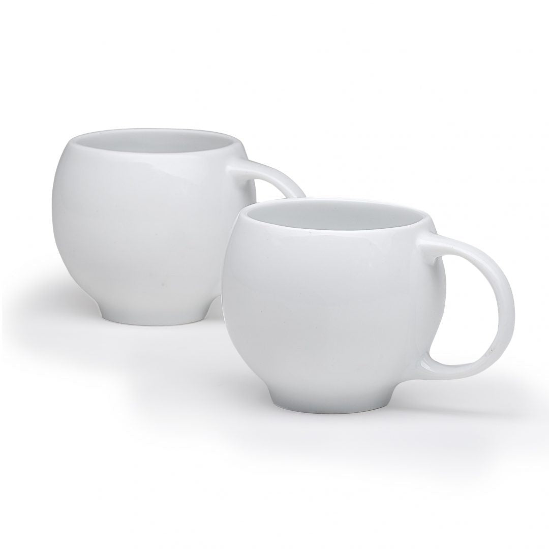 Eva teacups - Modern Ceramic Teacups, Set of 2 - White