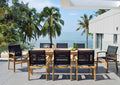 Rinjani Rectangular Teak Table and Fortuna Armchair Dining Set