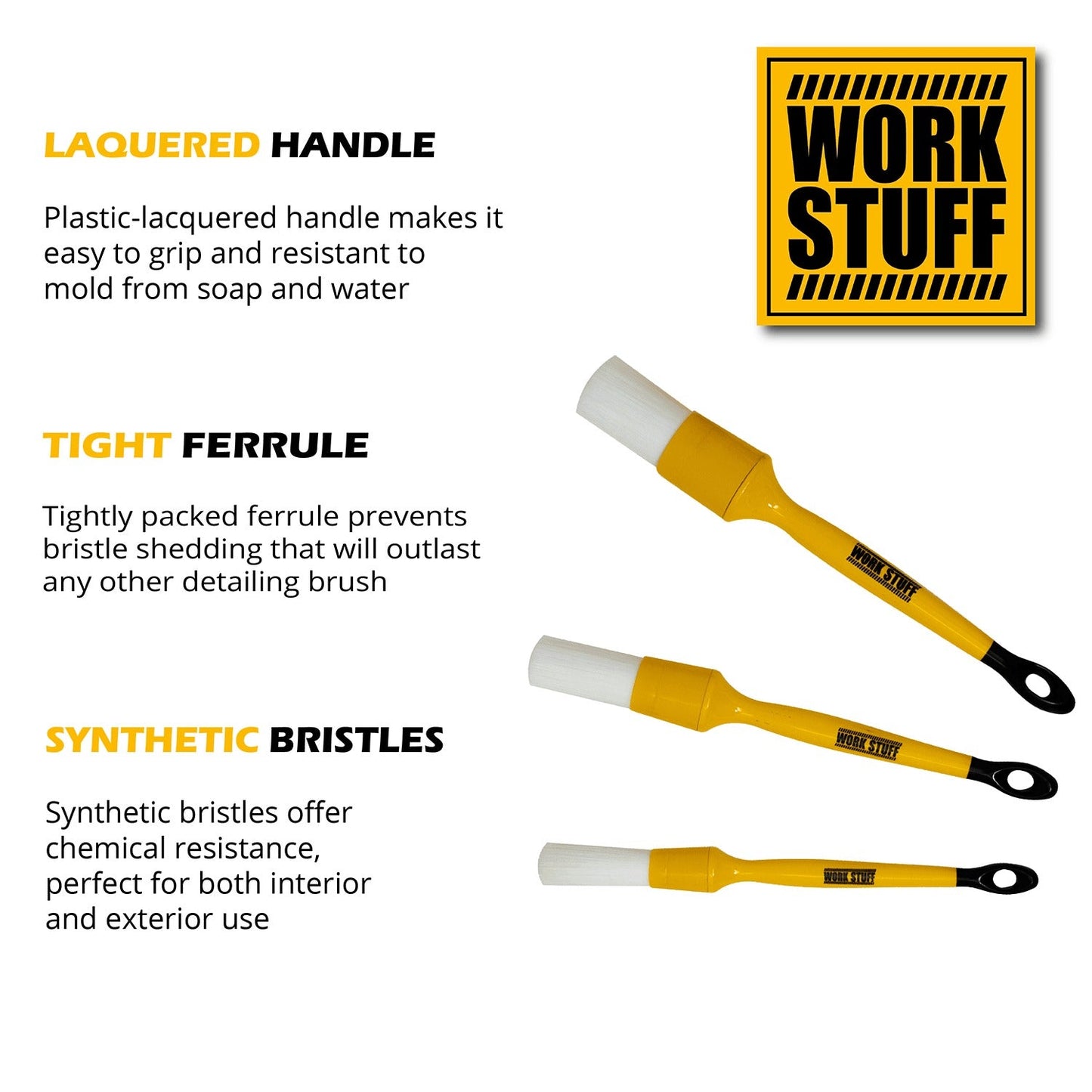 WORK STUFF Detailing Brush Albino 3 pack