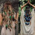 New Fashion Feather Rope Crown Hair Band Boho White Elastic Festival Headband Women's Fashion Female Gorgeous Hair Accessories Women's