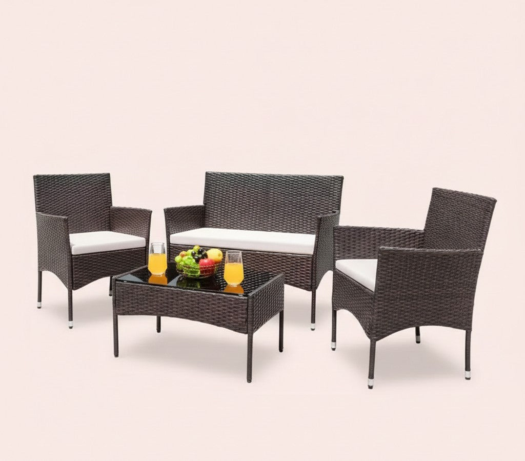4Pcs Outdoor Patio Furniture Set – Rattan Wicker Sofa - Multiple Styles