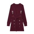 Women Autumn Winter Jewelry Bead Knitted Cardigan