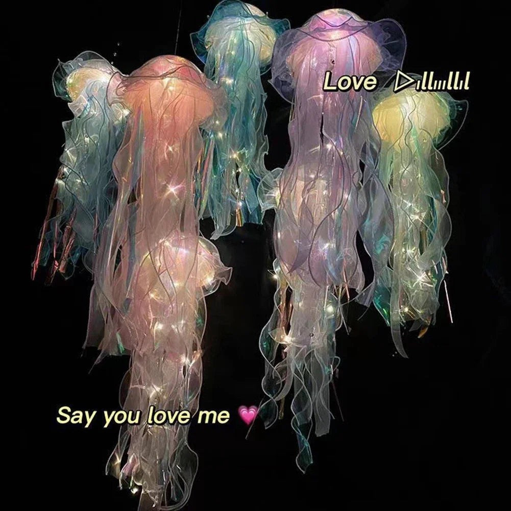 DIY Jellyfish Lantern Hanging Lamp Mermaid Party Decor