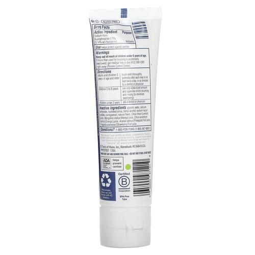 Toms Of Maine Natural Kids Fluoride Toothpaste, Outrageous Orange Mango, 5.1 Oz.