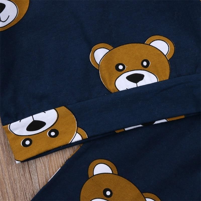Baby Boy Clothes Tee Hoodies and Long Pants Long Sleeve Outfits For Boys Pajamas With Bear Deisgn In Modern Style