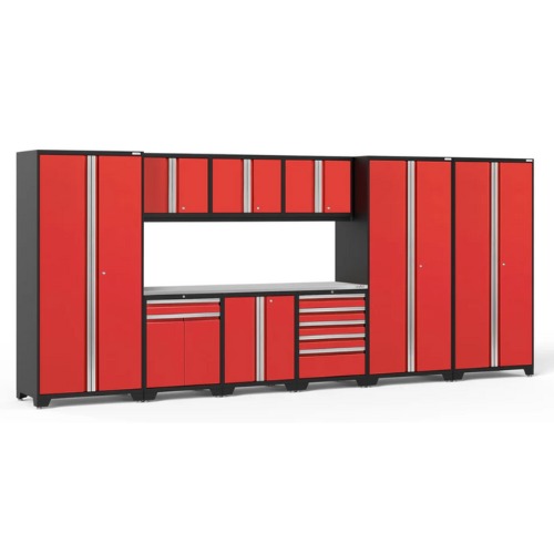 NewAge | Pro Series 10 Piece Cabinet Set with Lockers, Tool Drawer Cabinet and 84 in. Worktop