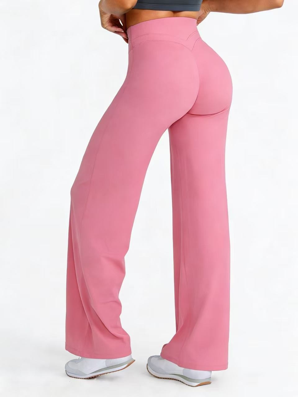 Cross-Border European And American New Popular Yoga Pants High-Waisted Butt-Lifting Naked-Feel Outdoor Fitness Pants Sports Solid Color Long Pants Women's