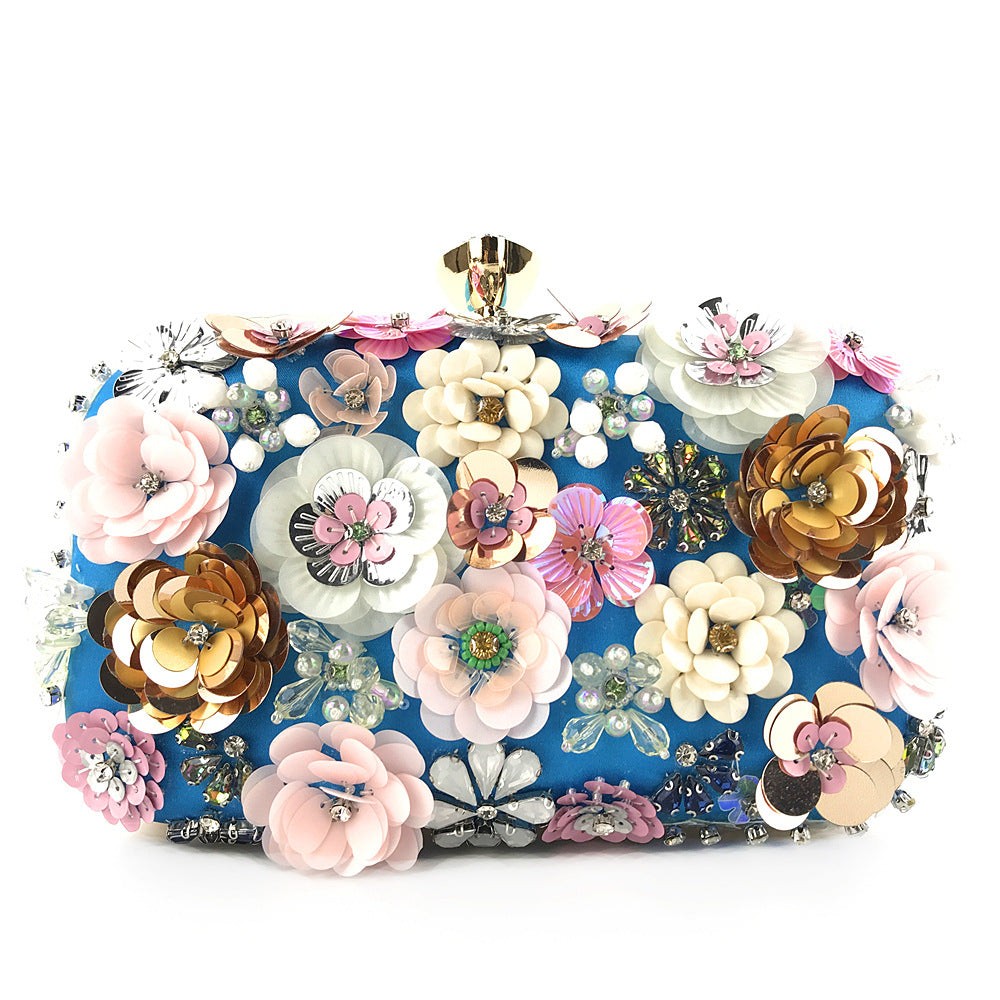 Colorful floral clutch purse evening bag Women's formal party handbag