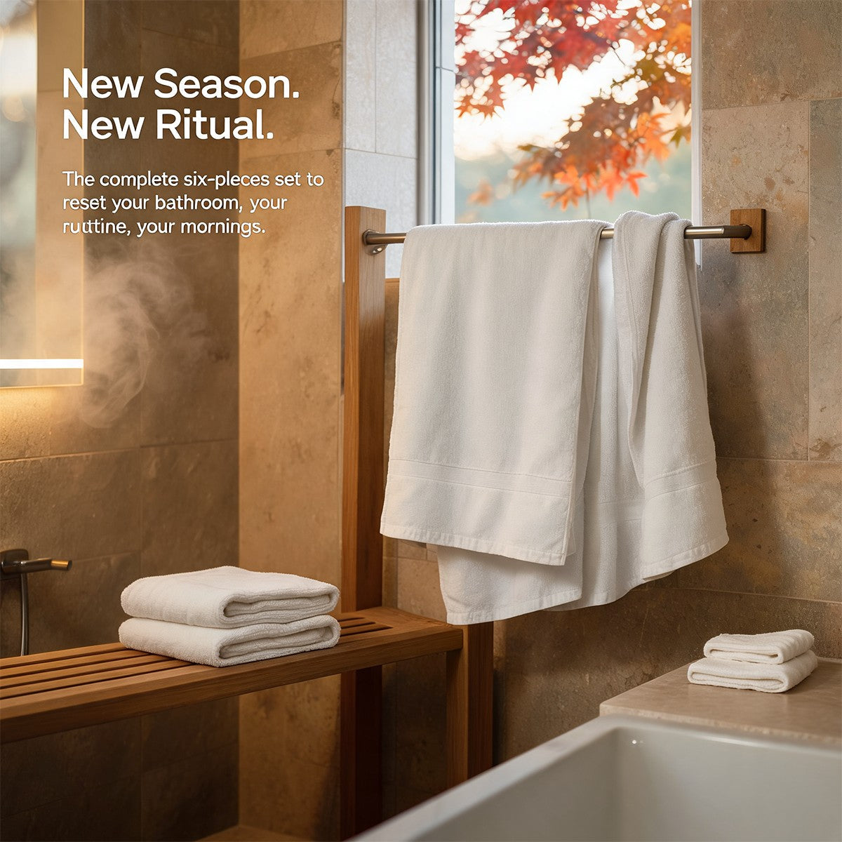Luxury Organic Bath Six Piece Towel Set | Soft, Plush, Eco-Friendly Towels