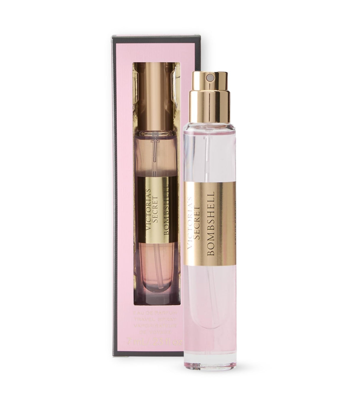 Victoria's Secret Bombshell Eau de Parfum Travel Spray, Notes of Purple Passion Fruit, Shangri-La Peony & Vanilla Orchid, Mini Perfumes Women's (0.23 oz)