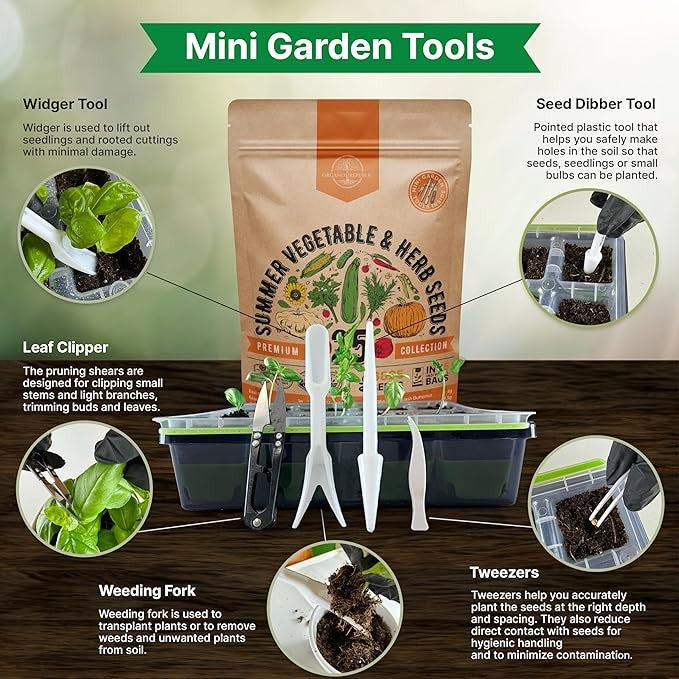 Organo Republic 25 Summer Vegetable & Herb Garden Seeds Variety Pack - 6,820+ Non-GMO Heirloom Veggie & Herb Seeds for Outdoors & Indoor Home Gardening: Tomato, Okra, Bean, Cucumber, Basil, Rosemary