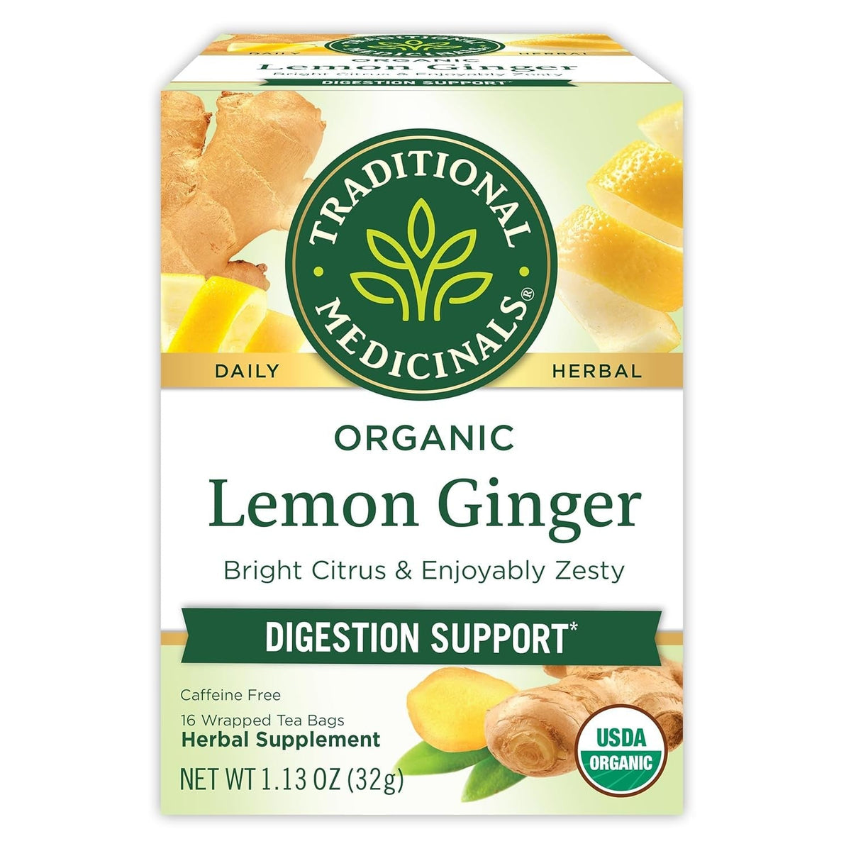 Traditional Medicinals Organic Lemon Ginger Tea – Pure, Uncomplicated Caffeine-Free Tea for the Eco-Conscious Minimalist