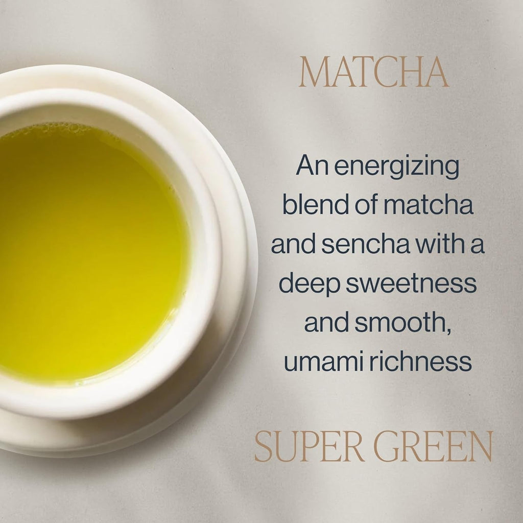 Rishi Tea Matcha Super Green – Versatile Brew for Backyard & Picnics, Refrigerator-Friendly Cold-Brew Matcha Sachet