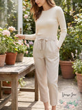 T Tahari Pull on Linen Blend Pants, Size XL