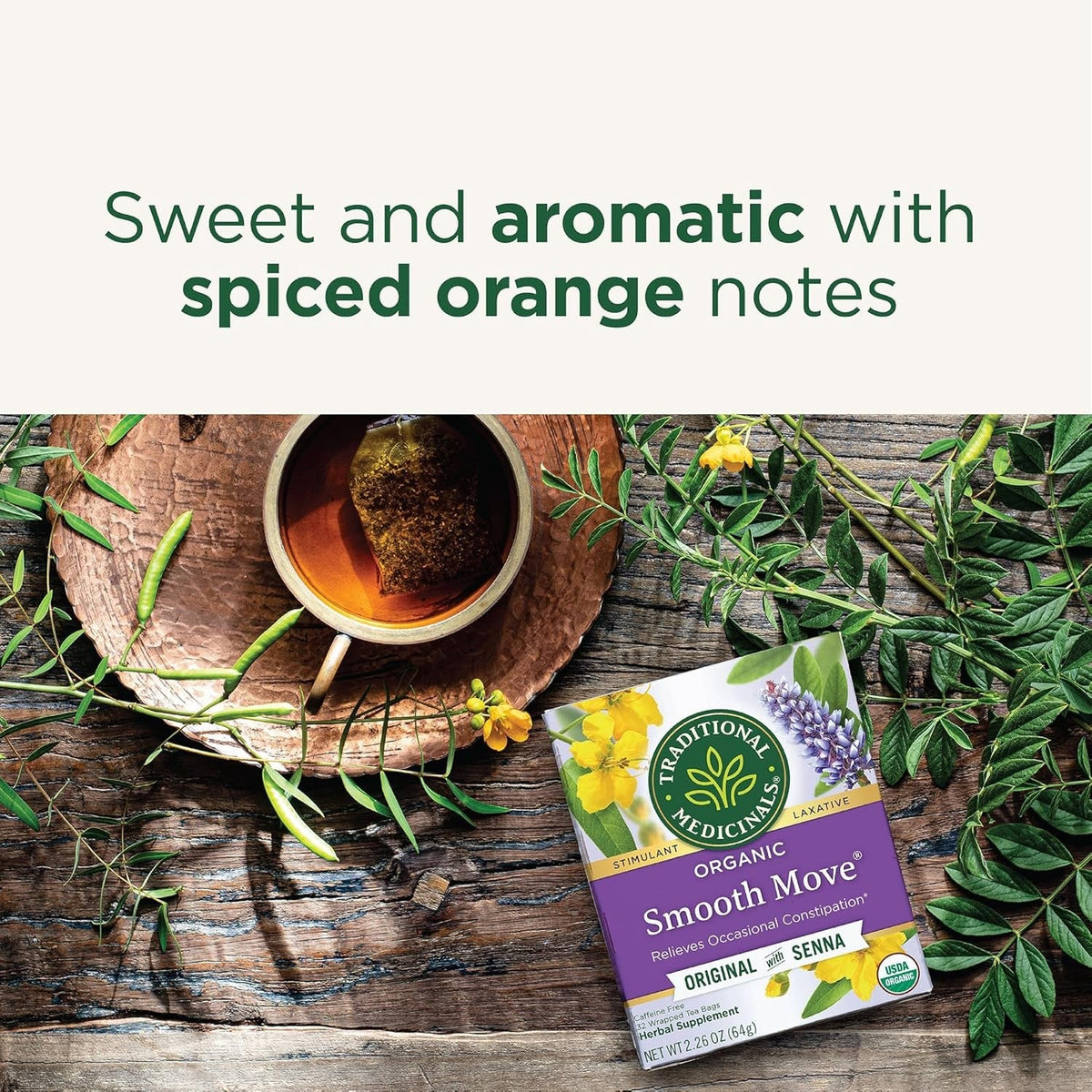 Traditional Medicinals Smooth Move – USDA Organic Digestive Tea Free from Synthetic Chemicals and Additives
