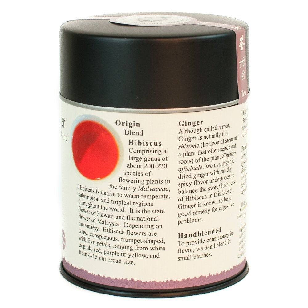 The Tao of Tea, Hibiscus Ginger Tea, Loose Leaf – Effortless Caffeine-Free Ritual for the Curated Home, 3 oz Tin