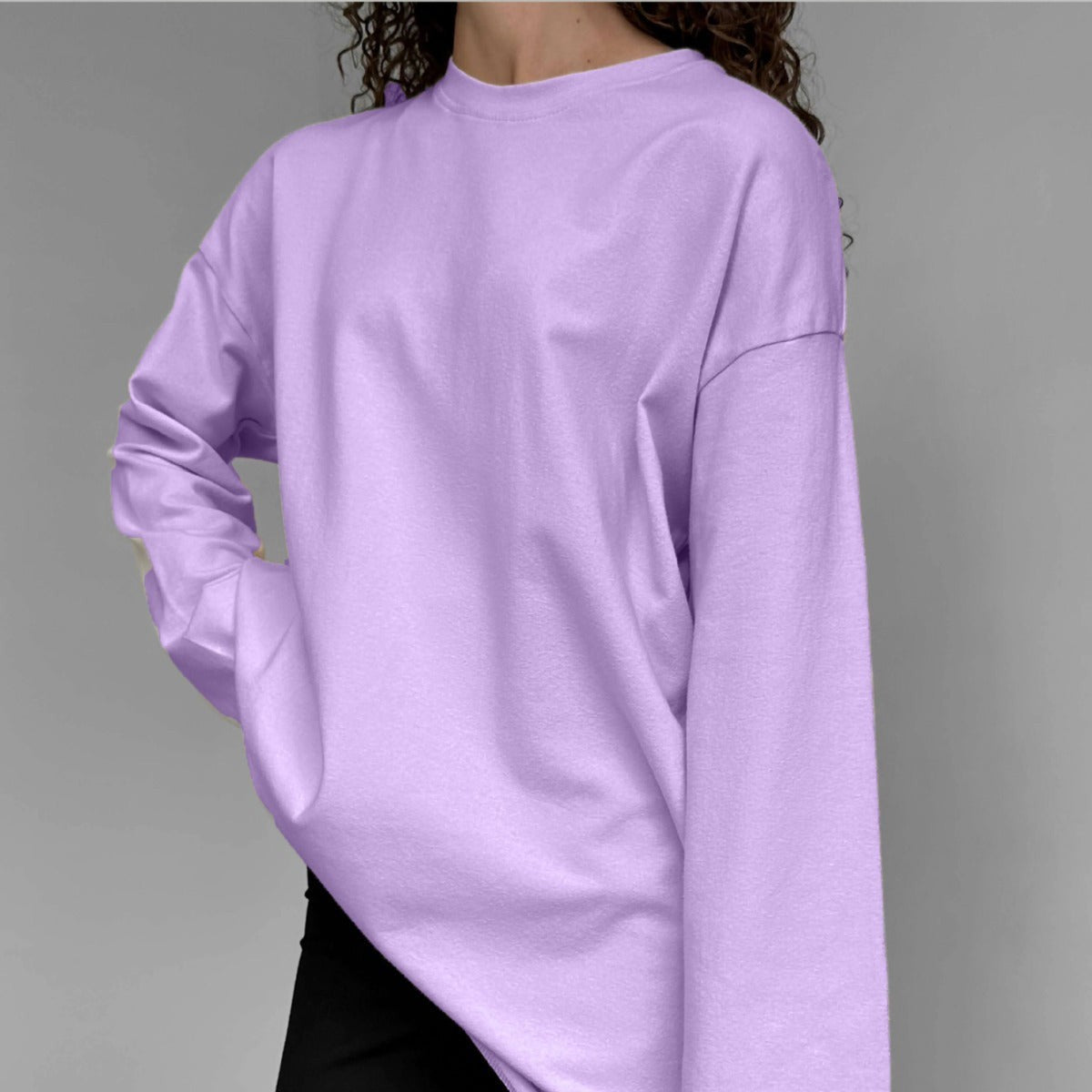 Spring Autumn Cotton Long Sleeved Tee Women Hand Worn Loose Top