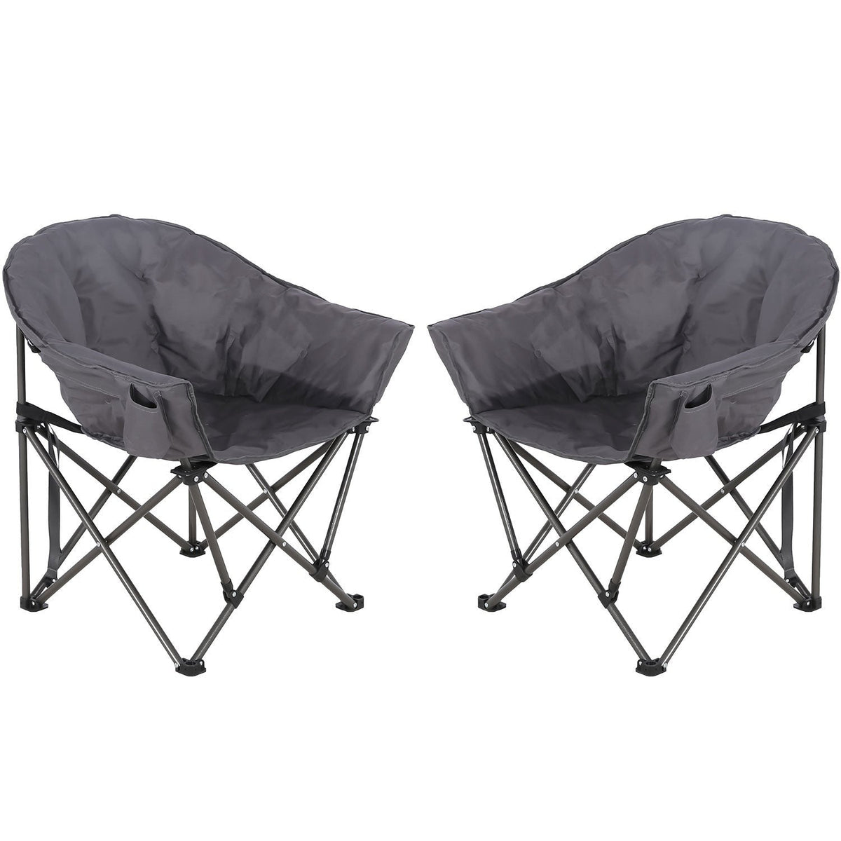 Ainfox 2PCS Oversized Camping Chair Folding Chair Camp Chair for Outdoor, Adults, Men and Women