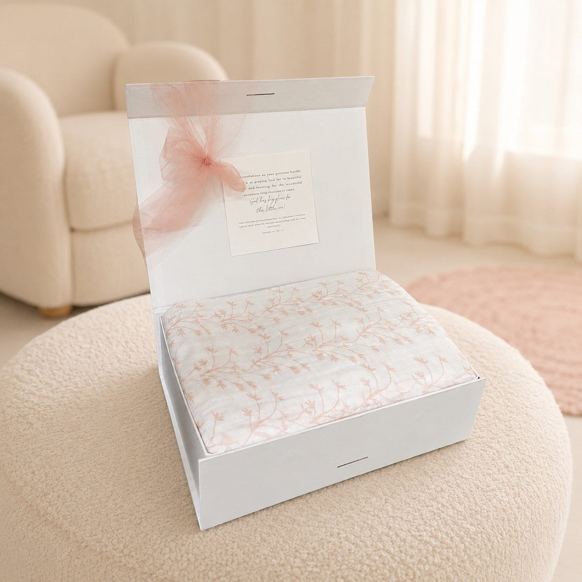 Swaddle Muslin Blanket: In the Meadow, Girl Newborn Gift