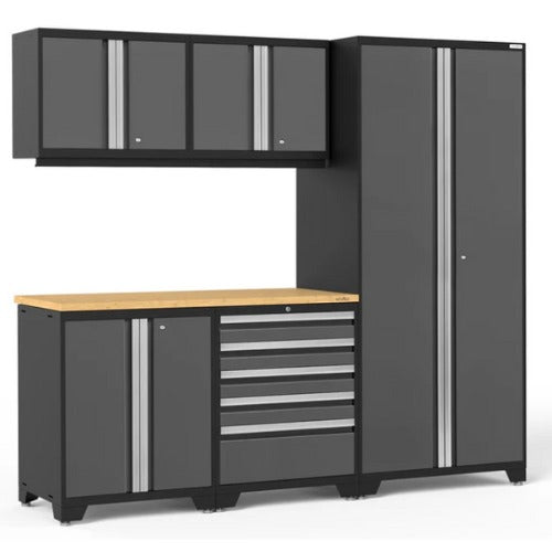 NewAge | Pro Series 6 Piece Cabinet Set with Tool Drawer, Base, Wall Cabinet and Locker