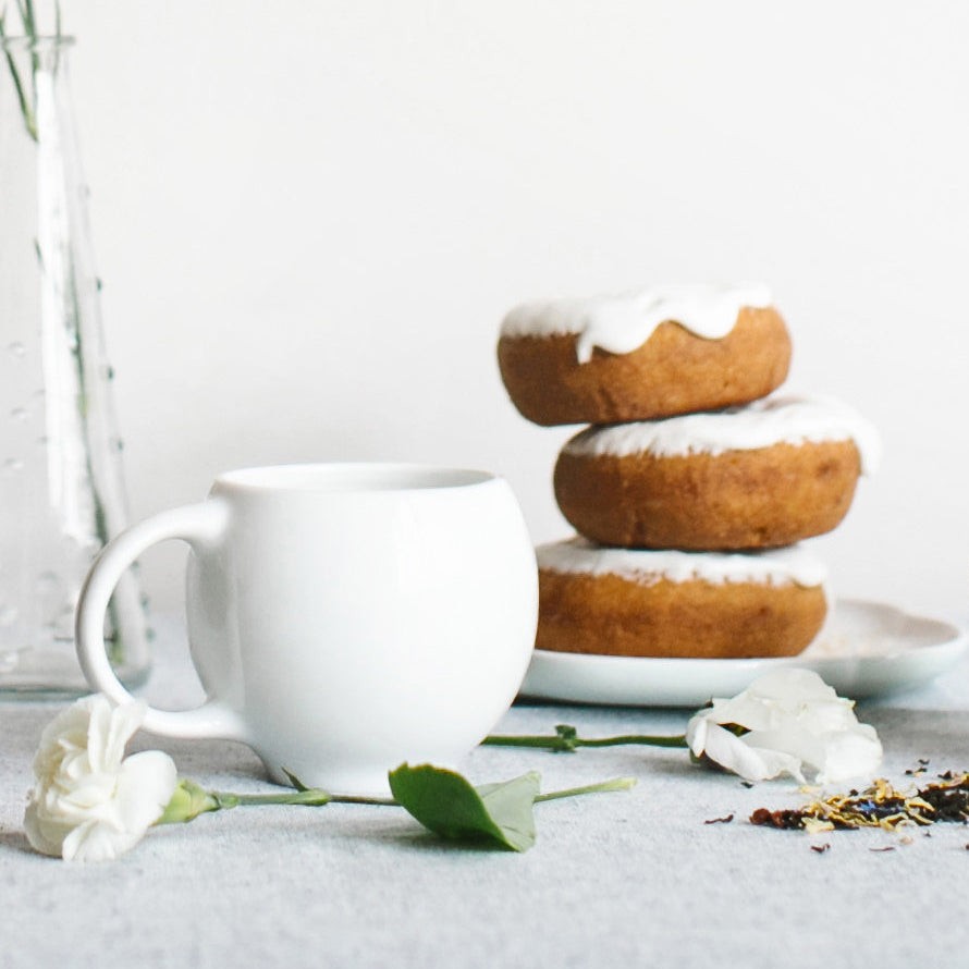 Eva teacups - Modern Ceramic Teacups, Set of 2 - White
