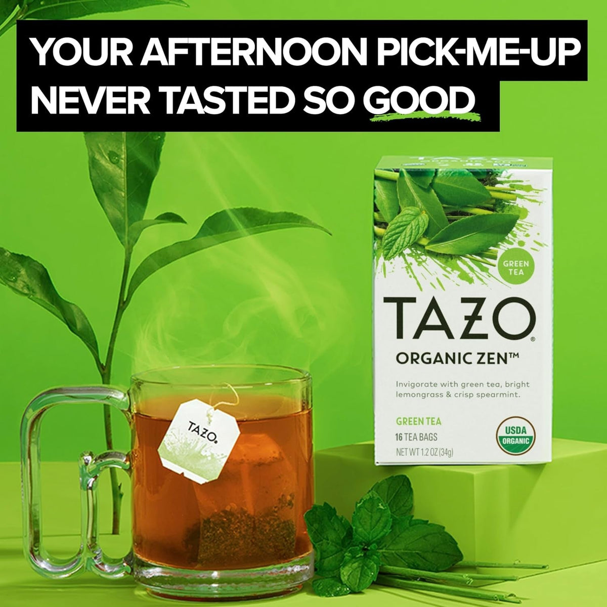 TAZO Organic Zen Green Tea – Clean-Ingredient Green Tea for Intentional Daily Living