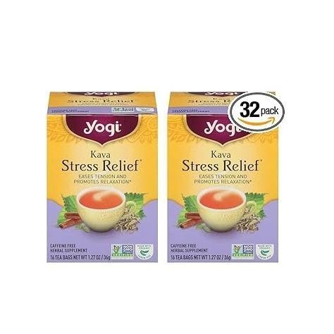 Yogi Tea Kava Stress Relief – Post-Work Decompression, Organic Tea to Transition Out of Work Mode