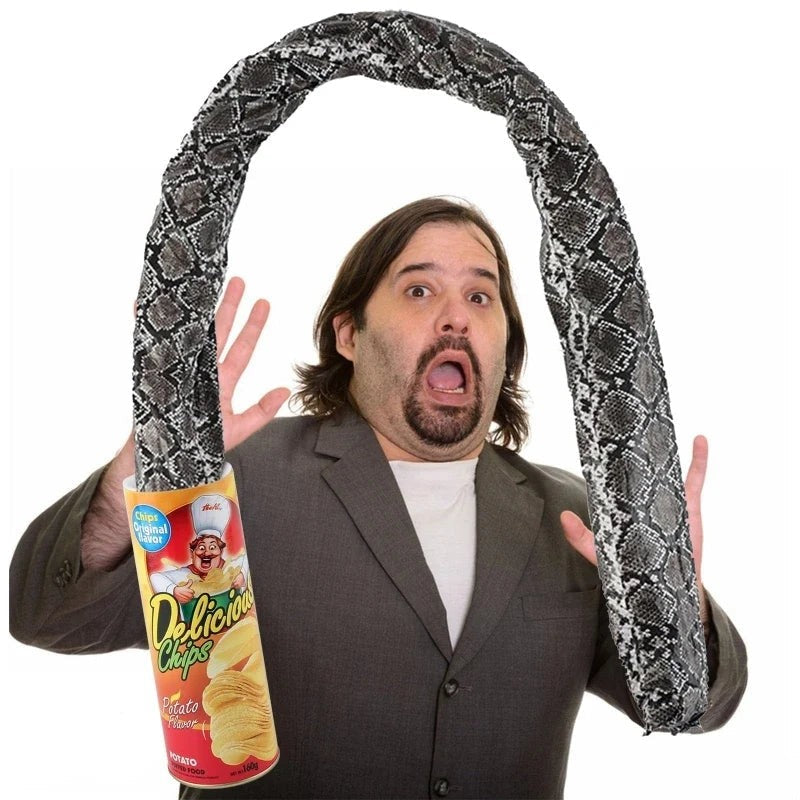 Potato Chip Snake Halloween Prank Toy Spring Trick Can