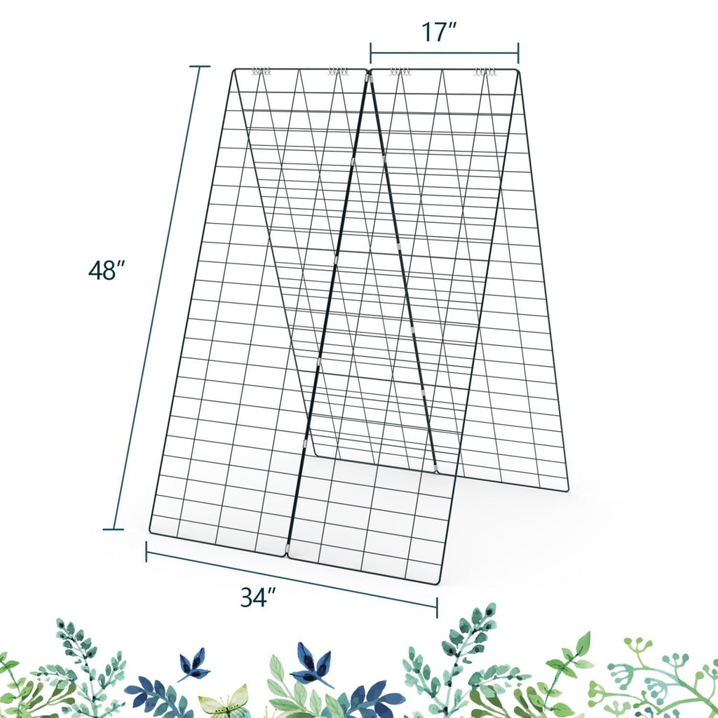 A-Frame Garden Trellis for Climbing Plant with Ground Stake and Cable Tie