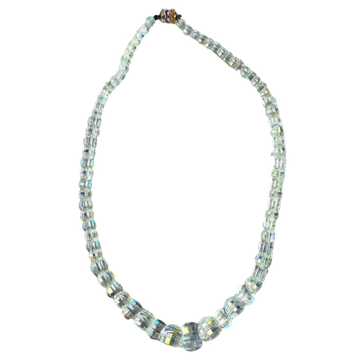 Vintage 1950s Aurora Faceted Crystal Necklace