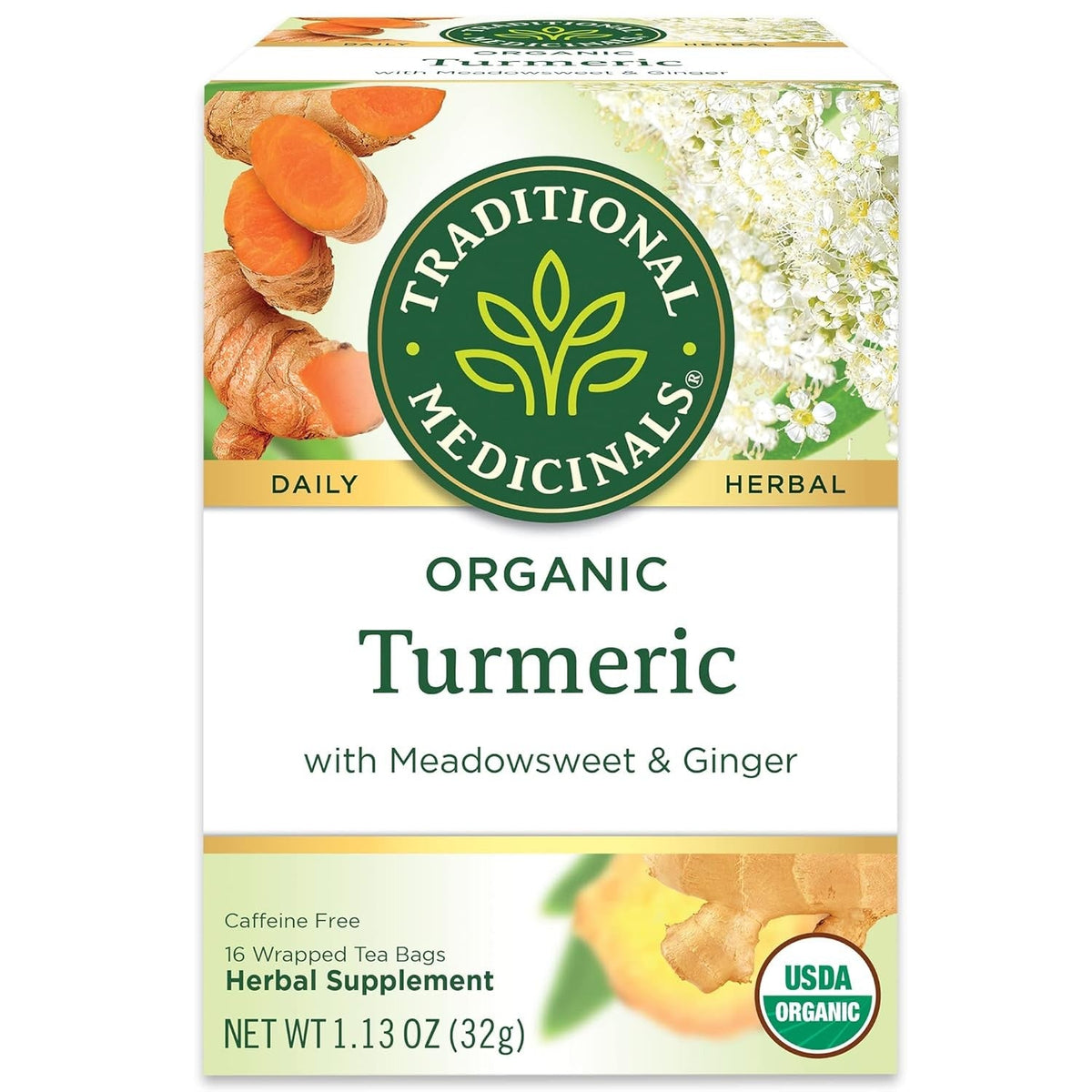 Traditional Medicinals Organic Turmeric Anti-Inflammation Tea – Cold-Brew Friendly Sachets for Outdoor Brunches and Garden Teatime