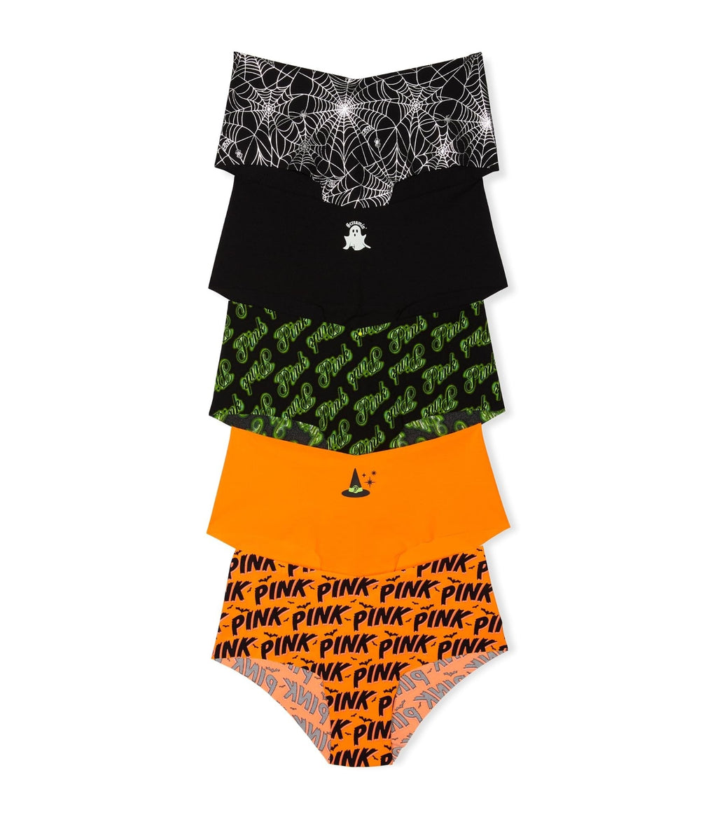 Victoria's Secret PINK Women's No Show Cheeky Underwear, Panties Women's, Halloween Pack, M
