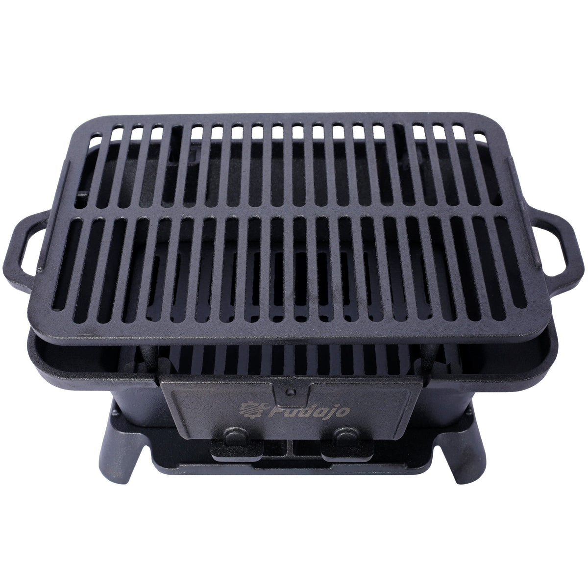 Oval Cast Iron Grill with Enamel Coating - Charcoal Tabletop Skillet