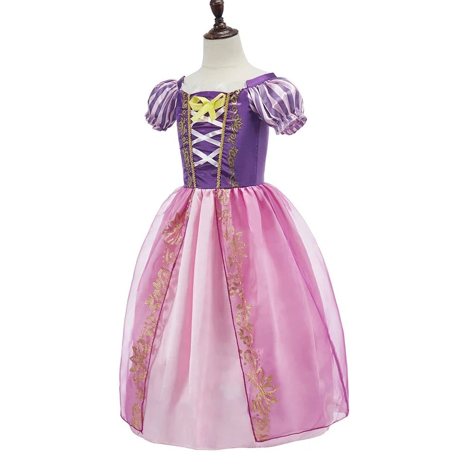 Long Hair Princess Halloween Dress Kids Cosplay Party Outfit