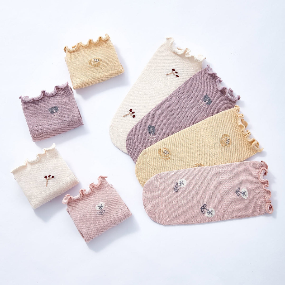 Little Wonder Things- Organic- 4 Pairs of Stay-On Baby & Toddler Non-Slip Socks