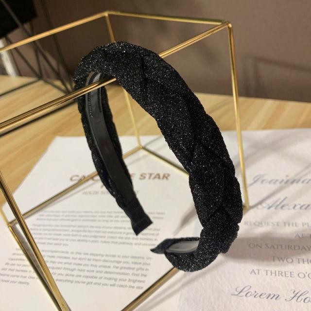 New Women Hairband Cross Knot Braid Twist Headband Adult Autumn Winter Shiny Color Headwear Wide Side Turban Gorgeous Hair Accessories Women's