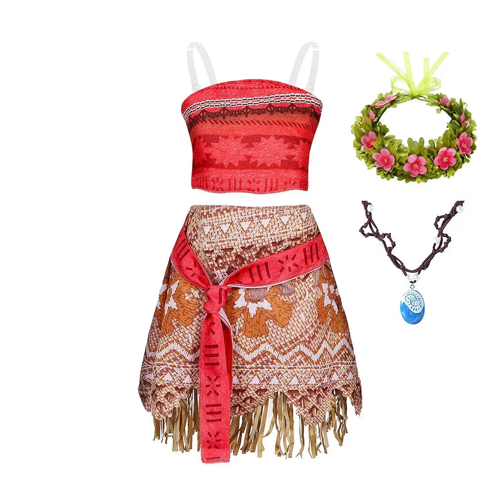 Polynesian Island Princess Costume Girls Two Piece Dress Up