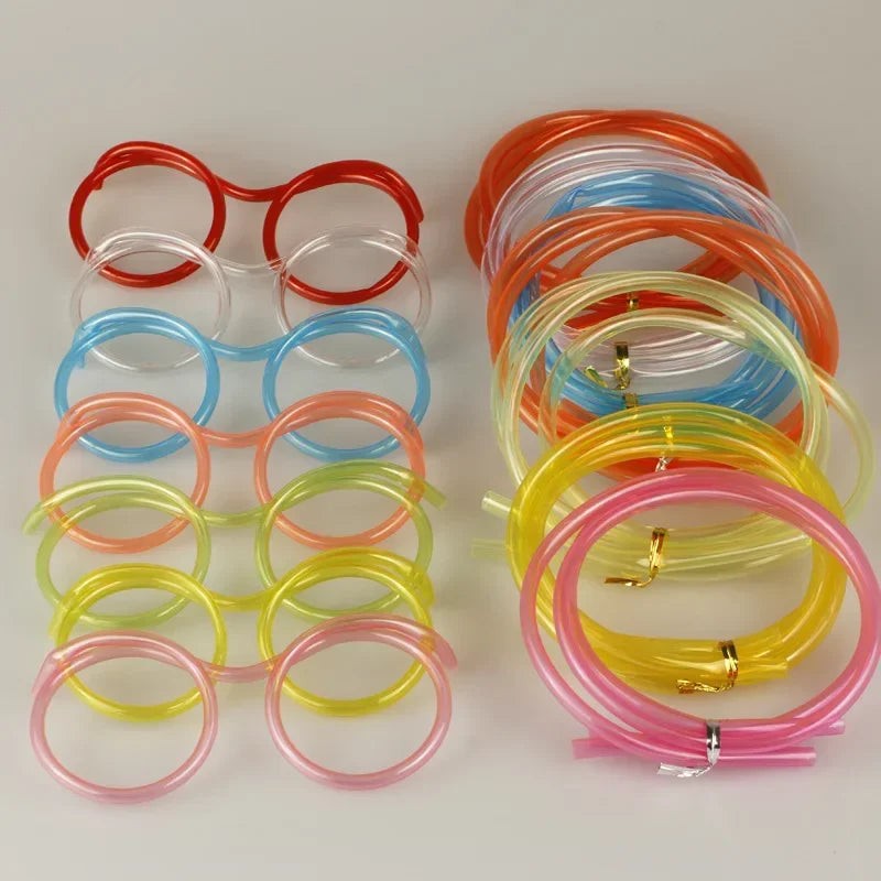 Funny Straw Glasses Novelty Drinking Straw Specs Kids Gift