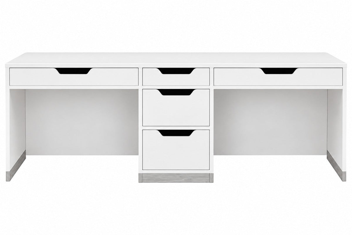 Two-Person Computer Desk with 5 Drawers