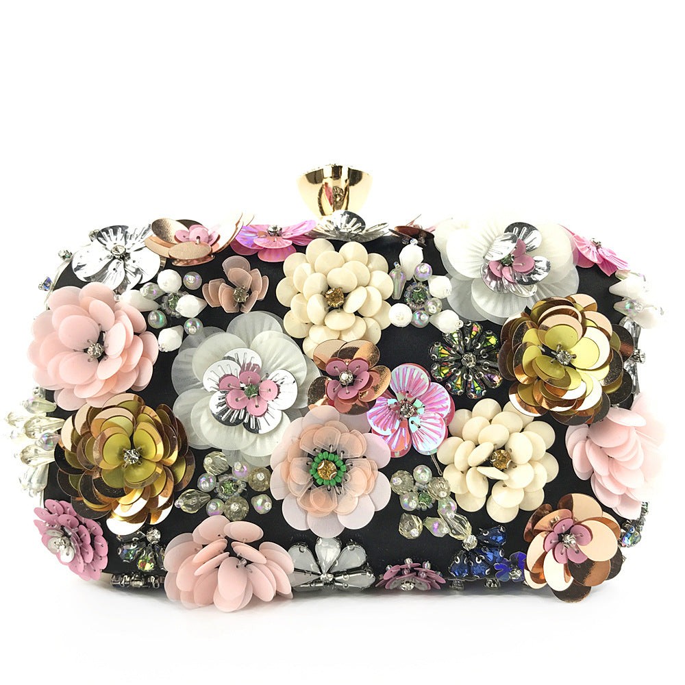 Colorful floral clutch purse evening bag Women's formal party handbag