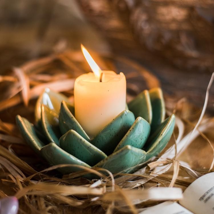 Ceramic Floral Candle Holder