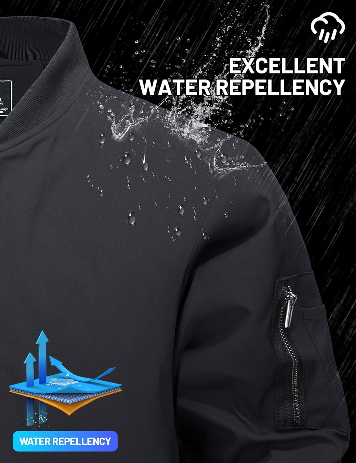 7DAY'S Men's Bomber Jackets Thermal Quilted Jacket Water Resistant Warm Winter Coats