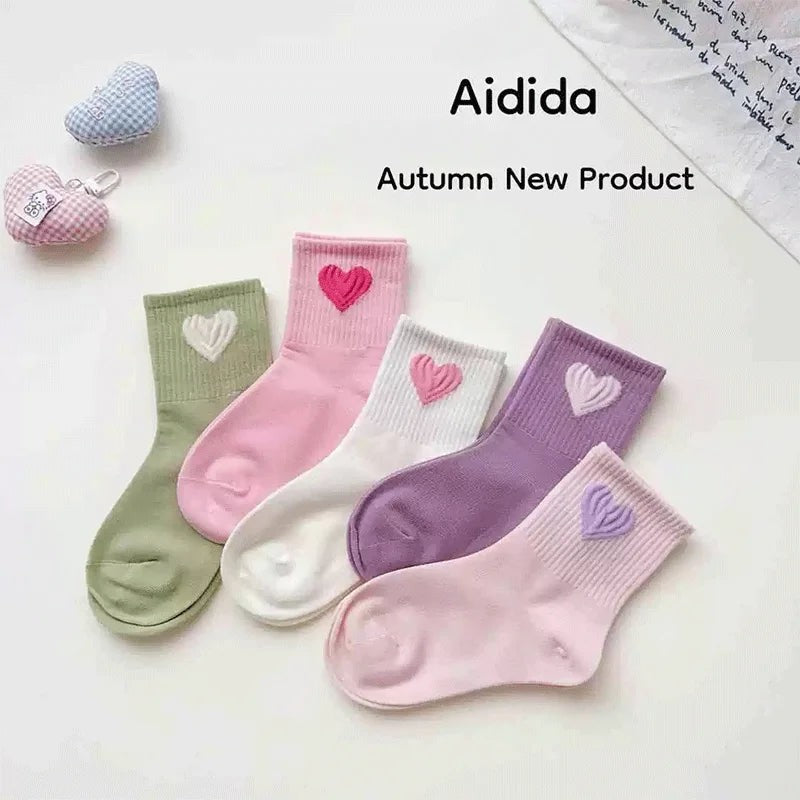 Girls Mid Calf Socks 5 Pairs Quick Dry Athletic 1-14 Years