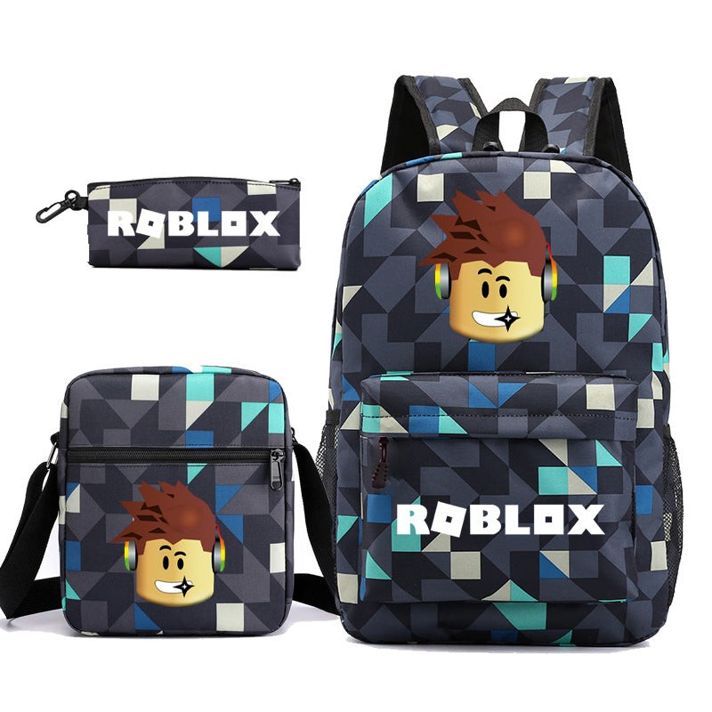 Game Unisex Pencil Three-piece Computer Campus Middle School Students' Schoolbags