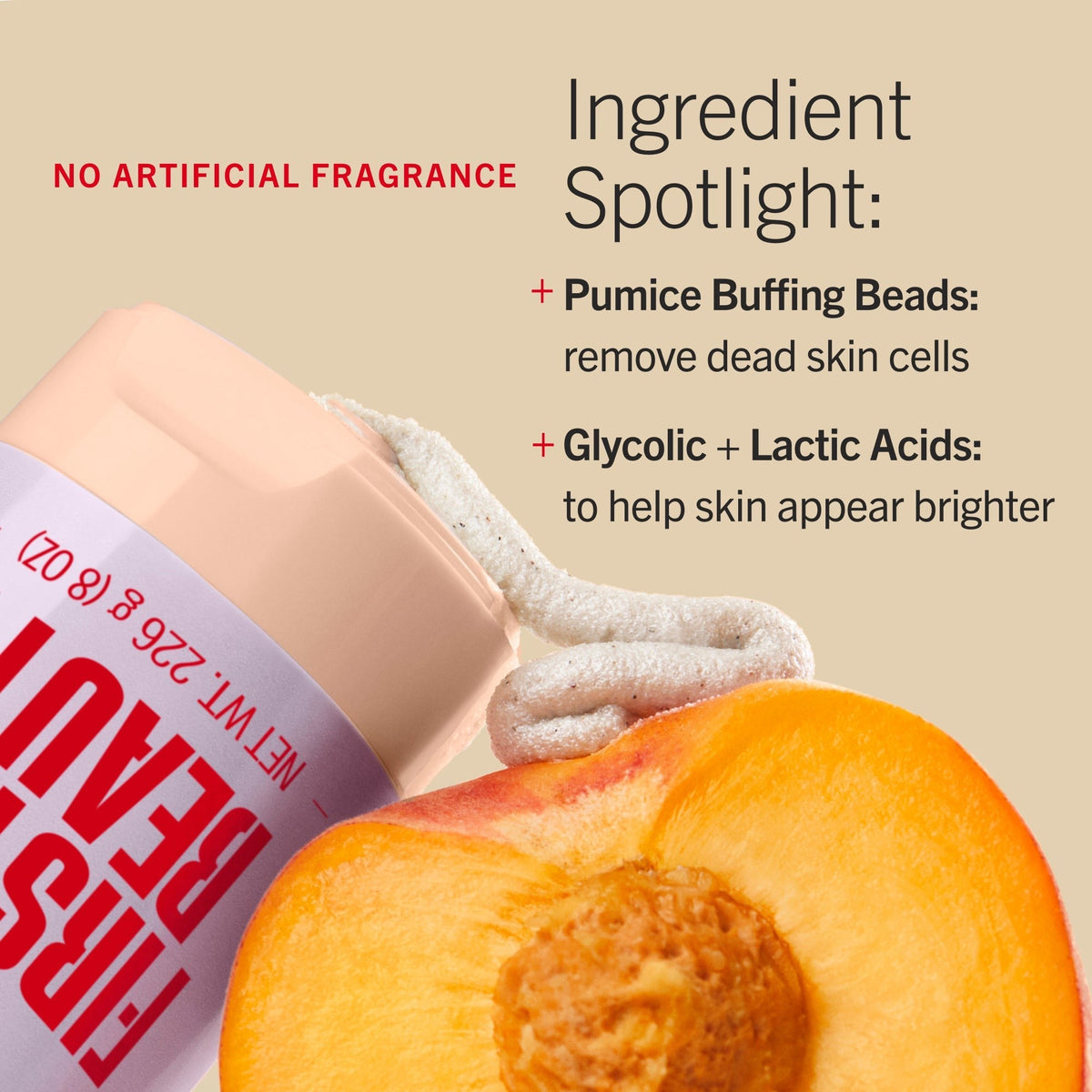 KP Bump Eraser Body Scrub 10% AHA Fresh Peach Travel Size