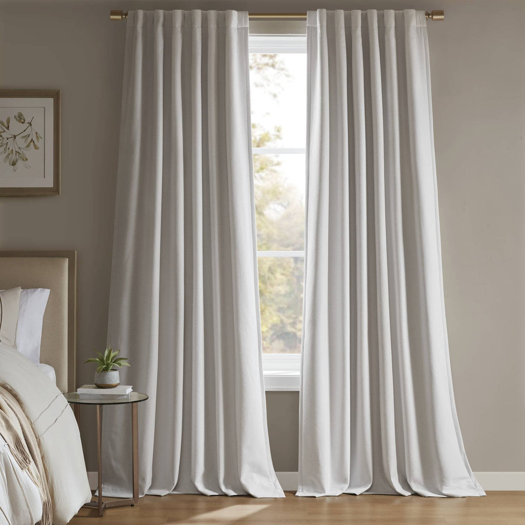 Sound Blocking Total Blackout Curtain Panel Pair - White 52" x 84" (Set of 2)