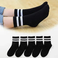 Kids Cotton School Socks 5 Pairs Soft Breathable Sports
