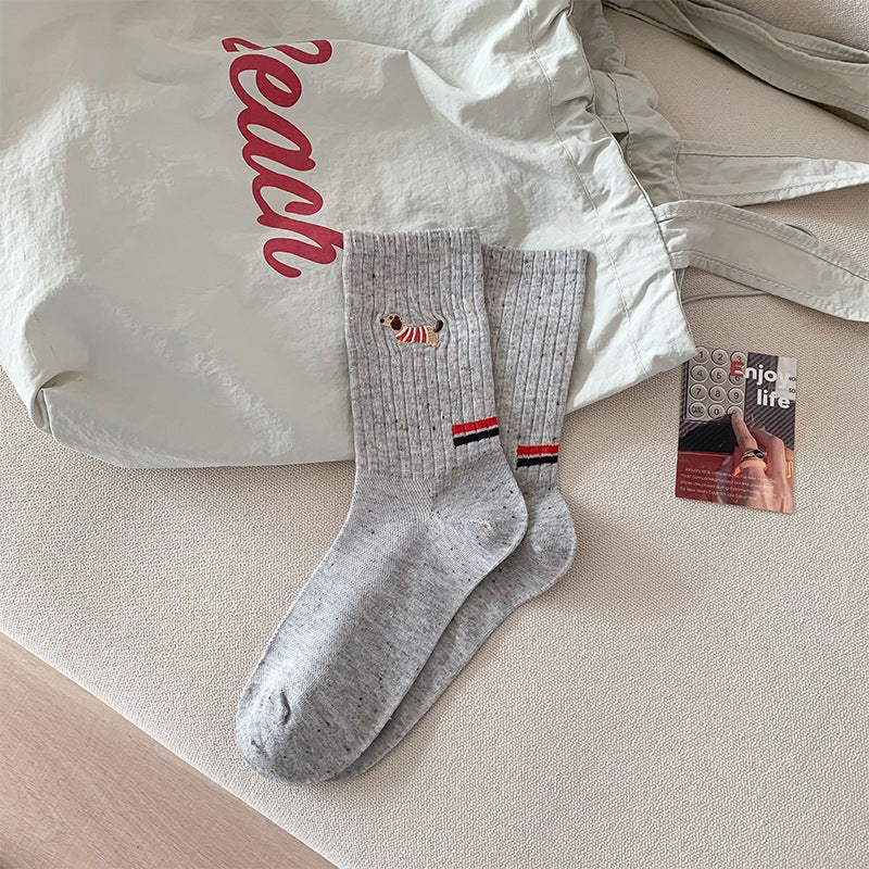 Personality Puppy Embroidered Socks Children